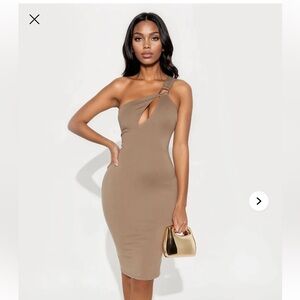 Amina One Shoulder Ponte Midi Dress
